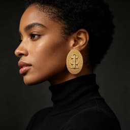 18K Gold Plated Embossed Oval Geometric Hollow Earrings & Ring Set For Women Luxury Wedding Party Bridal Accessories Gift