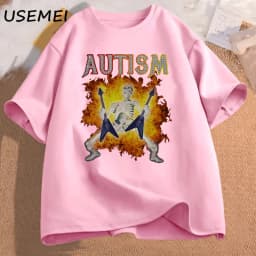 Autism Funny Skeleton Meme Men's T-shirt Cotton Mens Clothing Graphic Tshirts Man Clothes Printed Short Sleeve Tee Tshirts