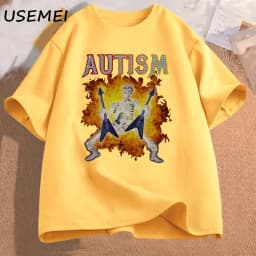 Autism Funny Skeleton Meme Men's T-shirt Cotton Mens Clothing Graphic Tshirts Man Clothes Printed Short Sleeve Tee Tshirts