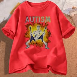 Autism Funny Skeleton Meme Men's T-shirt Cotton Mens Clothing Graphic Tshirts Man Clothes Printed Short Sleeve Tee Tshirts