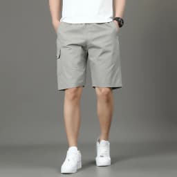 Summer new men's work shorts pocket zip trend versatile casual trousers five work trousers