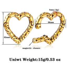 Giga 1/2Pcs 5mm(4g) Heart Stainless Steel Ear Weights Hanger Gauges Expander Magnetic Ears Stretcher Piercing Body Jewelry Punk