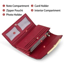Genuine Leather Wallets	for Women Luxury Designer Purses RFID Card Holder Women's Long Handbag High Quality Ladies Gift