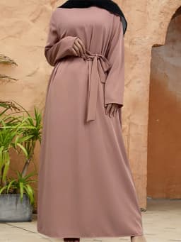 Muslim Abaya Fashion New Hot Dress Turkey Arabia Dubai Solid Color Robe with Pockets Women's Long Dress