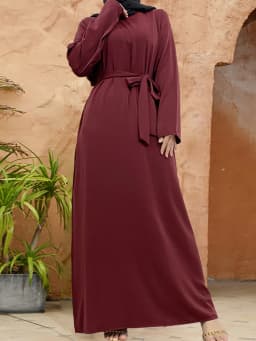 Muslim Abaya Fashion New Hot Dress Turkey Arabia Dubai Solid Color Robe with Pockets Women's Long Dress