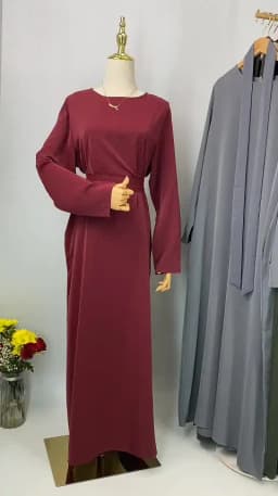 Muslim Abaya Fashion New Hot Dress Turkey Arabia Dubai Solid Color Robe with Pockets Women's Long Dress