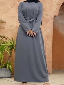 Muslim Abaya Fashion New Hot Dress Turkey Arabia Dubai Solid Color Robe with Pockets Women's Long Dress