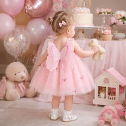 Summer Baby Girls' Princess Party Birthday Dress Sweet Children Clothing Butterfly Wings Fairy Strap Embroidered Mesh 0-3 Y Kid
