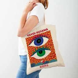 Yayoi Kusama Art Shopping Bags for Women Both Sided Japanese Abstract Casual Shopper Bag Lady Canvas Tote Travel Handbags