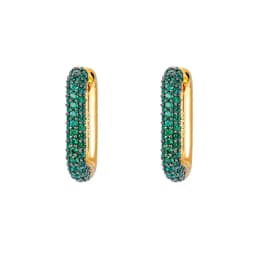 CRMYA Gold-color Clip Dangle Hoop Earrings For Women CZ Zircon Enamel Piercing Women's Earrings Set 2023 Jewelry Wholesale
