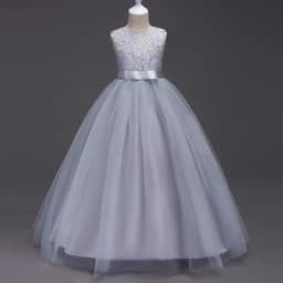 Western girls dress Princess dress Children's dress long lace skirt that draped the floor Evening dress