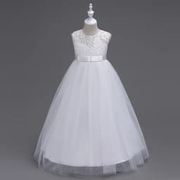 Western girls dress Princess dress Children's dress long lace skirt that draped the floor Evening dress