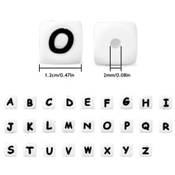 50pcs Letters Beads 12mm Silicone Alphabet Beads English Focal Beads For Jewelry Making Loose Beads DIY Beaded Pen Accessories