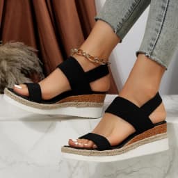 Women's wedge heeled fashion sandals, summer fish mouth loose set foot platform sandals