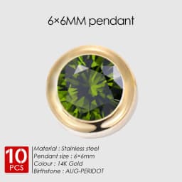 EMANCO 10PCS Stainless Steel Charm Rhinestone Necklace Pendant Fashion Birthstone For Making Jewelry Women DIY Accessories