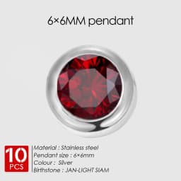 EMANCO 10PCS Stainless Steel Charm Rhinestone Necklace Pendant Fashion Birthstone For Making Jewelry Women DIY Accessories