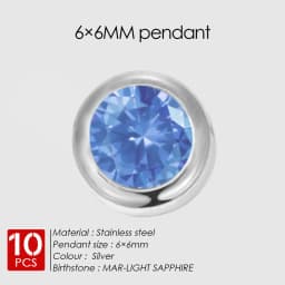 EMANCO 10PCS Stainless Steel Charm Rhinestone Necklace Pendant Fashion Birthstone For Making Jewelry Women DIY Accessories