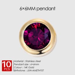 EMANCO 10PCS Stainless Steel Charm Rhinestone Necklace Pendant Fashion Birthstone For Making Jewelry Women DIY Accessories