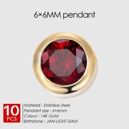 EMANCO 10PCS Stainless Steel Charm Rhinestone Necklace Pendant Fashion Birthstone For Making Jewelry Women DIY Accessories