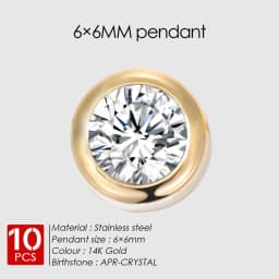 EMANCO 10PCS Stainless Steel Charm Rhinestone Necklace Pendant Fashion Birthstone For Making Jewelry Women DIY Accessories