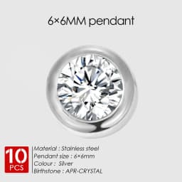 EMANCO 10PCS Stainless Steel Charm Rhinestone Necklace Pendant Fashion Birthstone For Making Jewelry Women DIY Accessories