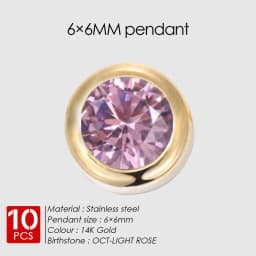 EMANCO 10PCS Stainless Steel Charm Rhinestone Necklace Pendant Fashion Birthstone For Making Jewelry Women DIY Accessories