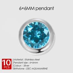 EMANCO 10PCS Stainless Steel Charm Rhinestone Necklace Pendant Fashion Birthstone For Making Jewelry Women DIY Accessories