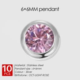 EMANCO 10PCS Stainless Steel Charm Rhinestone Necklace Pendant Fashion Birthstone For Making Jewelry Women DIY Accessories