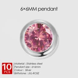 EMANCO 10PCS Stainless Steel Charm Rhinestone Necklace Pendant Fashion Birthstone For Making Jewelry Women DIY Accessories