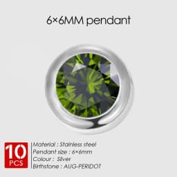 EMANCO 10PCS Stainless Steel Charm Rhinestone Necklace Pendant Fashion Birthstone For Making Jewelry Women DIY Accessories
