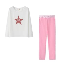 Popular European and American New Star Letter Printing Casual Set