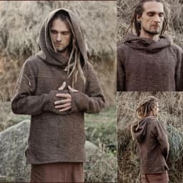 New Men's Fashion Thermal Long Sleeve Sweater Hoodies Vintage Hoodie Men
