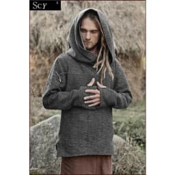 New Men's Fashion Thermal Long Sleeve Sweater Hoodies Vintage Hoodie Men