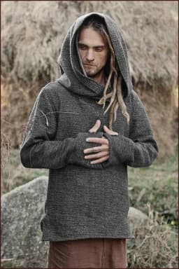 New Men's Fashion Thermal Long Sleeve Sweater Hoodies Vintage Hoodie Men