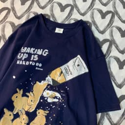American Retro Rabbit Print Short Sleeved t-shirt For Women Men In Harajuku Lazy Style Pure Cotton Versatile Round Neck Tee
