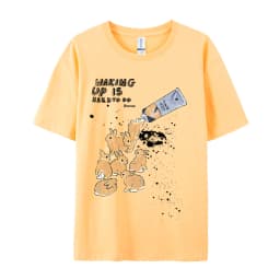 American Retro Rabbit Print Short Sleeved t-shirt For Women Men In Harajuku Lazy Style Pure Cotton Versatile Round Neck Tee
