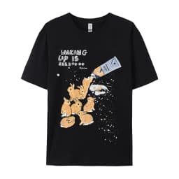 American Retro Rabbit Print Short Sleeved t-shirt For Women Men In Harajuku Lazy Style Pure Cotton Versatile Round Neck Tee