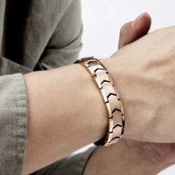 Titanium Steel Hematite Therapy Bracelets Arrow Design Men's Magnetic Link Bracelet