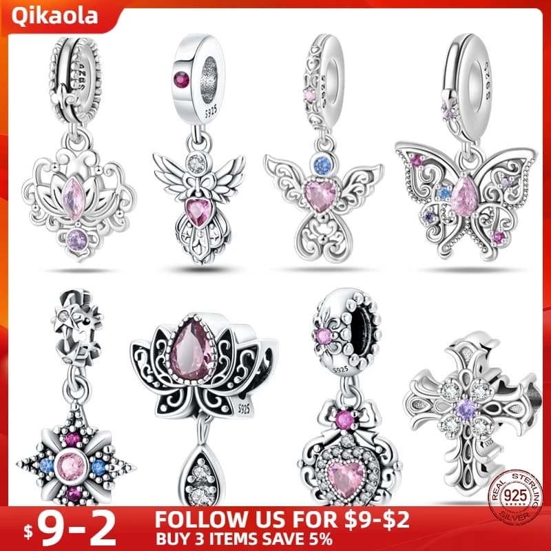 925 Silver DIY Beads Romantic Classical Series Guardian Flower Pendant Fit pand 3mm Original Bracelet For Women Jewelry Gift New