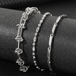 Stainless Steel Bracelet 3 Pieces Popular Creative Knotted Rhombic Chain Fine Bracelet For Women Jewelry Unusual Gift New Senior