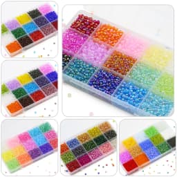 15 Grids Set Box 2 3 4mm Millet Beads Glass Loose Beads For Jewelry Making Diy Bracelets Necklace Hand Woven Decorative Supplies