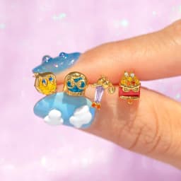 4pcs/set Mix and Match Sweet Cartoon Stud Earrings for Women Girls Multicolor Cubic Zircon Jewelry