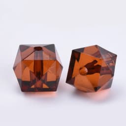 900pcs/500g Transparent Acrylic Beads Faceted Cube Coconut Brown 10x10x8mm Hole: 1.5mm