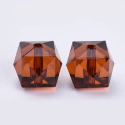 900pcs/500g Transparent Acrylic Beads Faceted Cube Coconut Brown 10x10x8mm Hole: 1.5mm