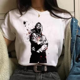 TUPAC Streetwear Harajuku T Shirts Women Harajuku Top Tees Female T-shirt Hip Hop Rapper Graphic Printed Casual Tshirt Clothes