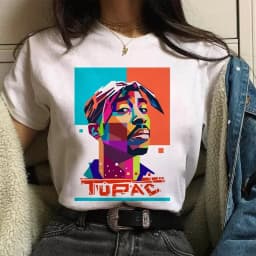 TUPAC Streetwear Harajuku T Shirts Women Harajuku Top Tees Female T-shirt Hip Hop Rapper Graphic Printed Casual Tshirt Clothes