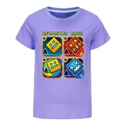 Geometry Dash TShirt Kids Cartoon Clothes Boys 100% Cotton T-shirt Children Fashion Clothing Toddler Girls Short Sleeve Tops