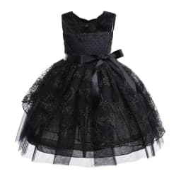 Girls New Wednesday Black Lace Hollow Sleeveless Gothic Mesh Dress Halloween Christmas Makeup Ball Cosplay Dress