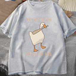 Summer Fashion Men TShirts Funny Untitled Goose Game Tops Men Women Cotton Loose Tee Mess With The Honk You Get The Bonk T-shirt