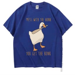 Summer Fashion Men TShirts Funny Untitled Goose Game Tops Men Women Cotton Loose Tee Mess With The Honk You Get The Bonk T-shirt